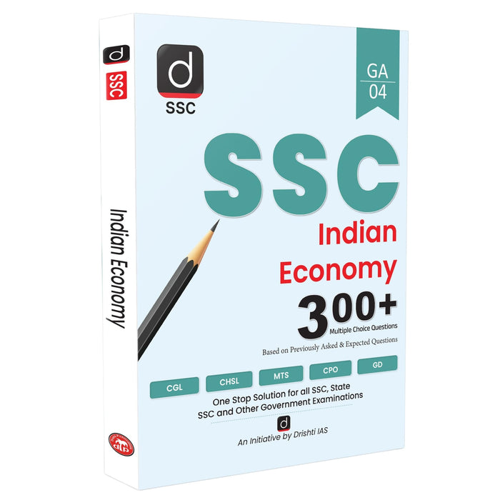 Drishti SSC Indian Economy Book for CGL, CHSL & MTS 300+ MCQs, SSC MTS Book 2025 Drishti Publications English Medium