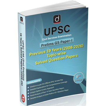 DRISHTI IAS UPSC Civil Services Examination Prelims GS Paper-I Previous 19 Years (2008–2026) Topic-wise Solved Question Papers, 8th Edition, English Medium, Detailed Explanations & Official Answer Key – English Medium