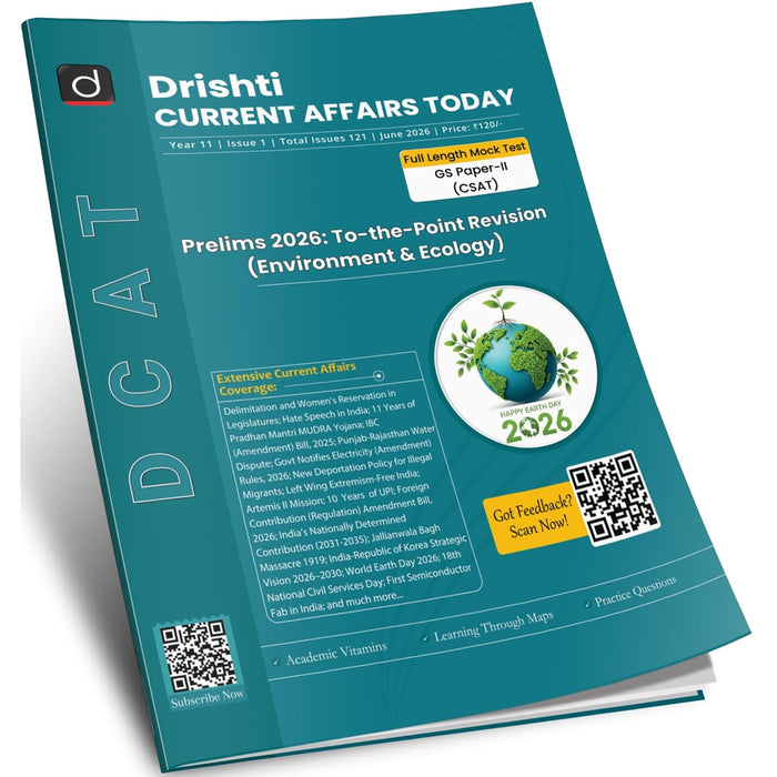 DRISHTI IAS Current Affairs Today June 2026, Environment & Ecology, English Medium, Prelims 2026 To-The-Point Revision, GS Paper-II (CSAT) Full-Length Mock Test, UPSC Civil Services Exam Preparation Magazine – English Medium