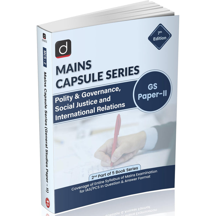 DRISHTI IAS Mains Capsule Series GS Paper-II, 7th Edition, Polity & Governance, Social Justice and International Relations, 2nd Part of 5 Book Series, Mains Examination, Question & Answer Format – English Medium