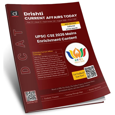 DRISHTI IAS DCAT Current Affairs Today Magazine August 2026, English Edition, UPSC CSE 2026 Mains Enrichment Content, BRICS India 2026 – English Medium