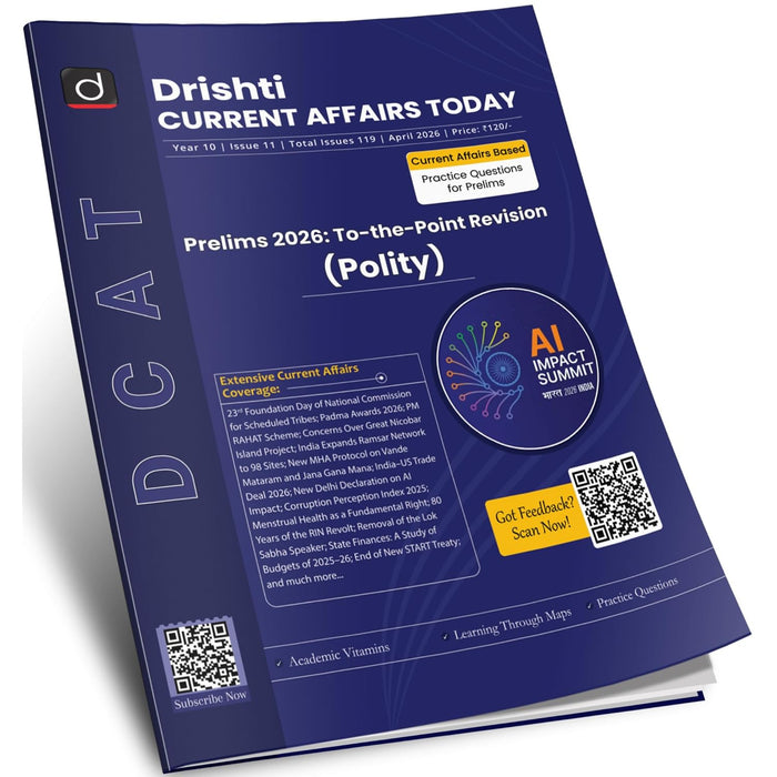 DRISHTI IAS Current Affairs Today April 2026, Polity, English Medium, Prelims 2026 To-the-Point Revision, Current Affairs Based Practice Questions for UPSC, State PCS & Competitive Exams – English Medium