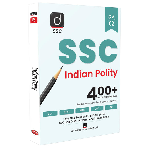DRISHTI SSC Indian Polity Book for CGL, CHSL & MTS 400+ MCQs, SSC CGL Books 2025 Drishti Publications English Medium