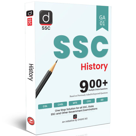 Drishti SSC History Masterbook, 900+ MCQs for CGL, CHSL, MTS & Other Exams, SSC CGL Books 2025 Drishti Publications – English Medium