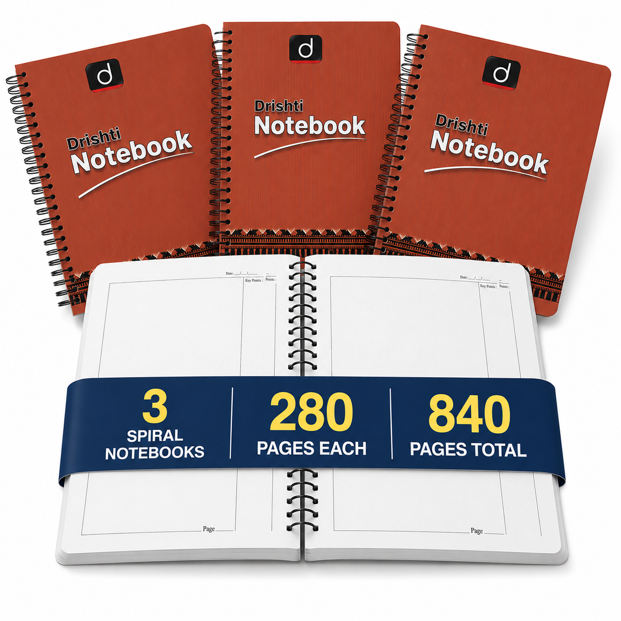 DRISHTI IAS UPSC Answer Writing Sheets, 280 Pages Per Notebook, Pack o ...